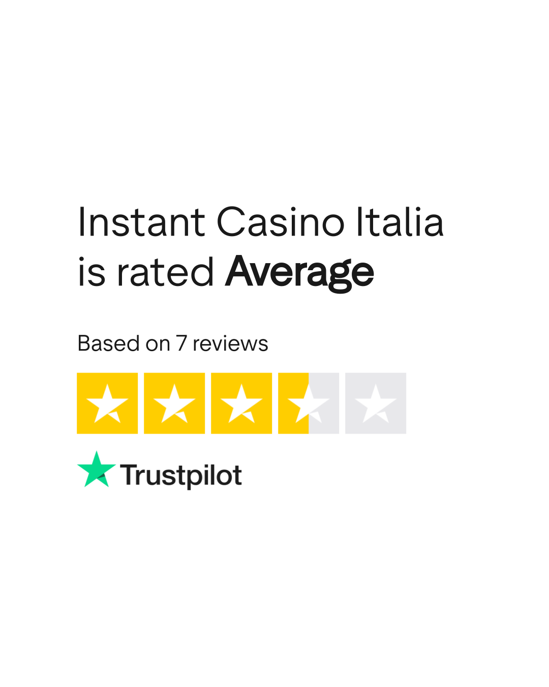 Avis Trustpilot pour Instant Casino