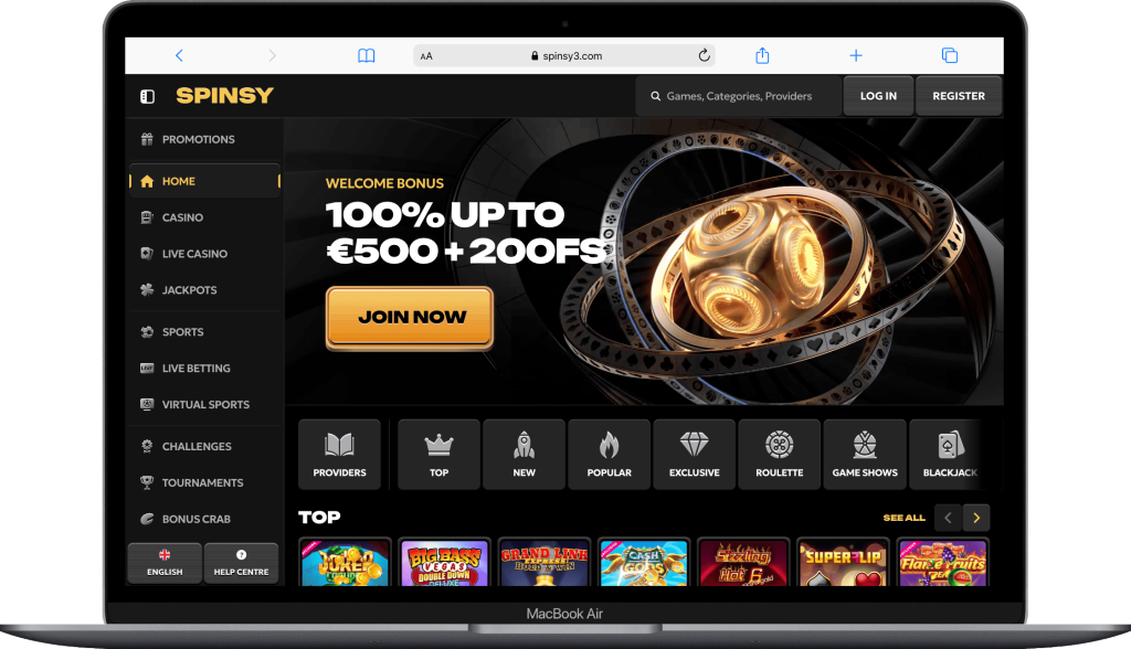 Schermata di Spinsy su Macbook