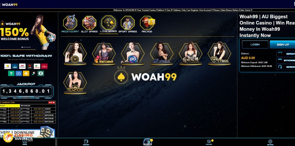 Woah99 Casino Live Games Interface