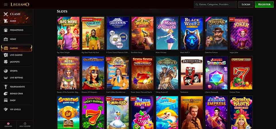 Interfejs Legiano Casino